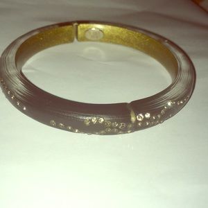 Alexis Bittar Magnetic bangle black & clear gold